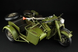 Модель военного мотоцикла с коляской. Металл (0501), фото №9