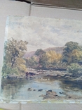 Картина Речной пейзаж подпись мастера 1862 год, фото №3