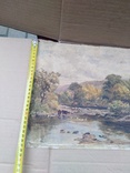 Картина Речной пейзаж подпись мастера 1862 год, фото №7