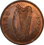 Ирландия. 1 пенни 1965 г. UNC, фото №3
