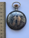 Часы карманные серебро(чернь, золотые вставки) Австрия, Вена. Конец 19 века, фото №3