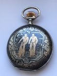 Часы карманные серебро(чернь, золотые вставки) Австрия, Вена. Конец 19 века, фото №4