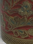 Старинный англо-индийский гравированный латунный стакан Эмали, фото №5