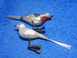 Елочные игрушки: Птички ГДР - периода СССР 2 шт - одним лотом, фото №2