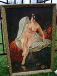 Женский портрет. Ню. холст масло 75х120см. Купальщица А.Ф.Беллоли (1820-1881гг) копия, фото №4