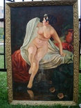 Женский портрет. Ню. холст масло 75х120см. Купальщица А.Ф.Беллоли (1820-1881гг) копия, фото №6