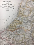 Карта Бельгія, Нідерланди, Люксембург. 1849р. (лист 245*300), фото №4