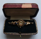 Брошь. Золото, бриллиант, сапфир. Конец 19 века., фото №2