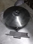 Сковорода Люкс из диска бороны, диаметр 50см, с крышкой, фото №2