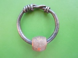 Серебряное височное кольцо с бусиной, numer zdjęcia 3
