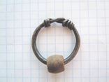 Серебряное височное кольцо с бусиной, фото №9