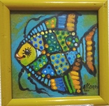 Картина «Ситцевая рыбка» (2). Художник Ellen ORRO. двп/акрил. 11х11, 2011 г, фото №2