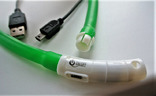 Зеленый светящийся ошейник.USB-зарядка. Длина регулируется., фото №3