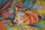 Три акварельных  рисунка.  коты, фото №8