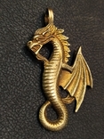 Дракон Восток коллекционная миниатюра брелок кулон бронза, фото №3