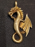 Дракон Восток коллекционная миниатюра брелок кулон бронза, фото №5