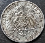 3 марки 1913 года А, Пруссия Вильгельм II, мундир, серебро, фото №7