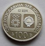 100 динар  1982 г. олимпиада, фото №3