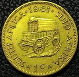 ЮАР 1 цент 1961 г., фото №3