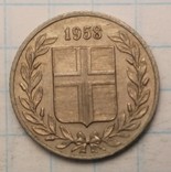 Исландия 25 эйре, 1958 год, фото №2