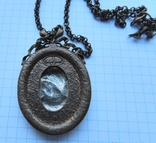 Кулон Камея с эмалью и камешками на цепочке, фото №8