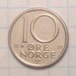 Норвегия 10 эре, 1980 год, фото №2