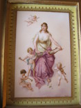  Фарфоровывый пласт. Муза искусств с ангелами.Подпись .(Vienna, Austria) - 1877 - 1890, фото №2