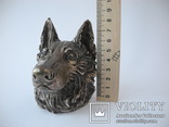 Серебряная фигура Голова волка или собаки ( серебро 800 пр. вес 552 гр ), фото №13