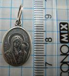 Новый Серебряная Иконка Пресвятая Богородица Казанская спаси нас 925 проба Серебро 689, фото №3
