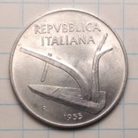 Италия 10 лир, 1955 год, фото №3