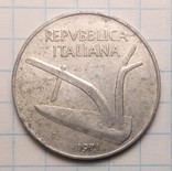 Италия 10 лир, 1971 год, фото №3