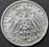 3 марки , Бавария 1911 год, Принц-регент Луитпольд (Леопольд), AU, фото №7