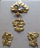 4 литые бронзовые в позолоте накладки Напрестольного Креста, ХVIII-XIXвека, фото №2