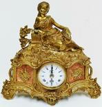Бронзовые каминные часы Franz Hermle., фото №2