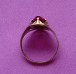 Набор перстень+сережки. Серебро,позолота,камень.Производство СССР., фото №10