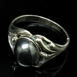 Кольцо, серый камень, фото №2