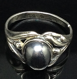 Кольцо, серый камень, фото №3