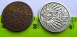 Германия, набор монет 1 + 5 пфеннингов 1897, фото №6