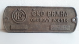 Табличка с чешского паровоза 1939 год, фото №2