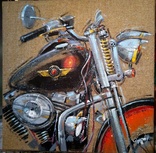 Картина «Harley-Davidson». Художник Ellen ORRO. джут/акрил. 50х50, 2019 г., фото №2