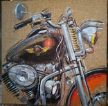 Картина «Harley-Davidson». Художник Ellen ORRO. джут/акрил. 50х50, 2019 г., фото №3