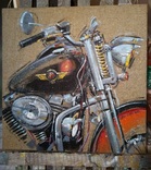 Картина «Harley-Davidson». Художник Ellen ORRO. джут/акрил. 50х50, 2019 г., фото №4
