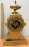 Старинные бронзовые каминные часы с позолотой. Высота 42 см, фото №5