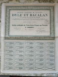 Акции Франции, DYLE ET BACALAN 1921р №43, фото №2