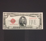 5 $ США 1928 г. “Red seal” UNC, фото №2