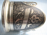 Подстаканник  серебро  875 пр. СССР    вес - 88,5 г, фото №6