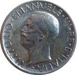 Италия 5 лир 1928,серебро ,С147 (редкий год), фото №2