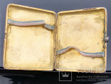 Серебряный портсигар 875 проба с камнем, фото №8
