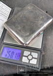 Серебряный портсигар 875 проба с камнем, фото №9