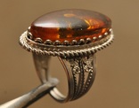 Винтажный перстень с янтарем, фото №2